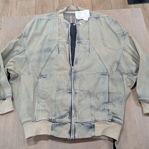 $2728 Mens DRKSHDW Rick Owens "Sphinx" Flight Bomber Jacket Sky Large